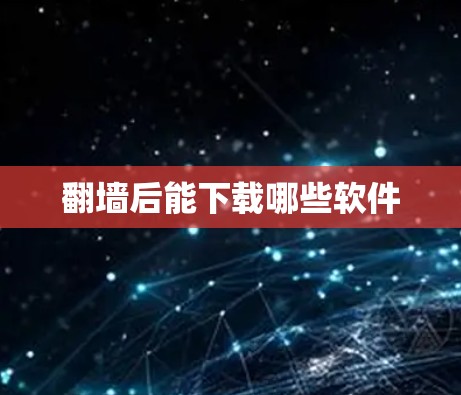 翻墙后能下载哪些软件
