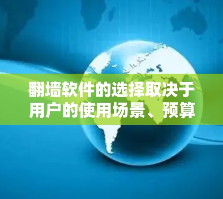 翻墙软件的选择取决于用户的使用场景、预算和需求。以下是对不同情况下的推荐和建议