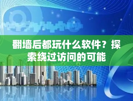 翻墙后都玩什么软件？探索绕过访问的可能