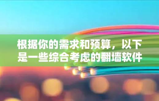 根据你的需求和预算，以下是一些综合考虑的翻墙软件推荐