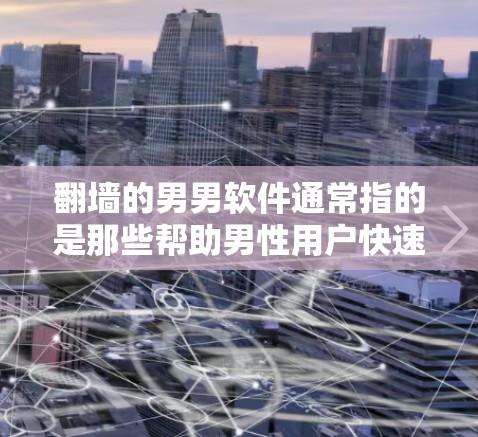 翻墙的男男软件通常指的是那些帮助男性用户快速访问或翻墙受限网站的工具。以下是一些推荐的翻墙软件和资源