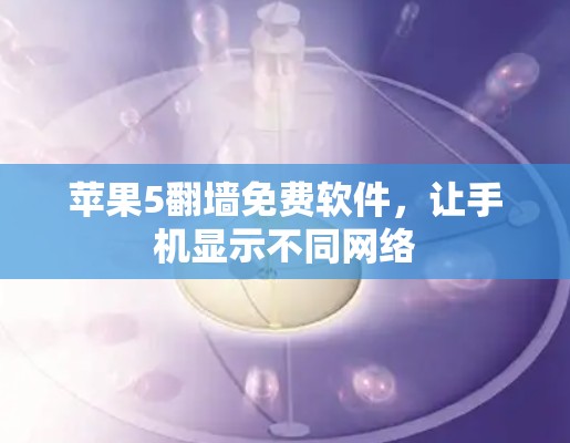 苹果5翻墙免费软件，让手机显示不同网络