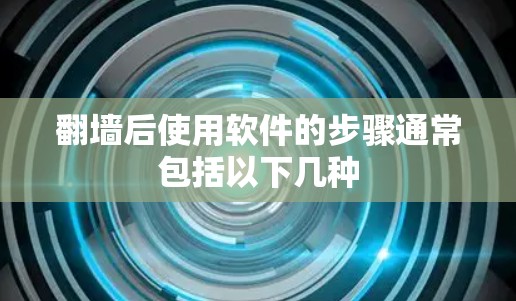 翻墙后使用软件的步骤通常包括以下几种 翻墙后使用软件的步骤通常包括以下几种