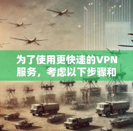 为了使用更快速的VPN服务,考虑以下步骤和建议 为了使用更快速的VPN服务,考虑以下步骤和建议