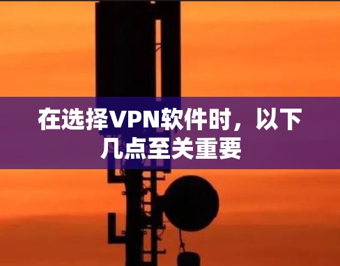 在选择VPN软件时,以下几点至关重要